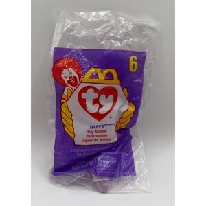 Ty Teenie Beanie Baby Happy The Hippo #6 1998 McDonalds Plush Toy NIB